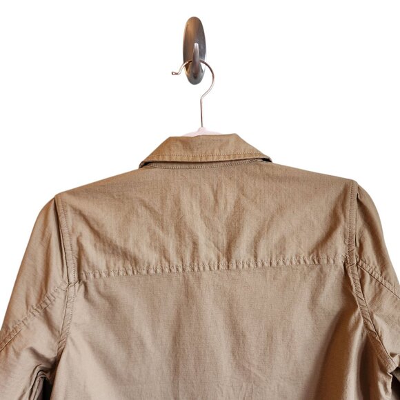 Vuori Jacket Small Tan Women's Ripstop Shacket Shirt Pockets Buttons - Picture 9 of 10
